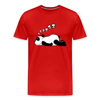 ZZZZZZ Panda Baer - Männer Premium Bio T-Shirt - Rot - Vorne - Damien (186cm)