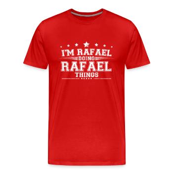 Rafael - T-shirt bio Premium Homme - rouge - Devant - Damien (186cm)