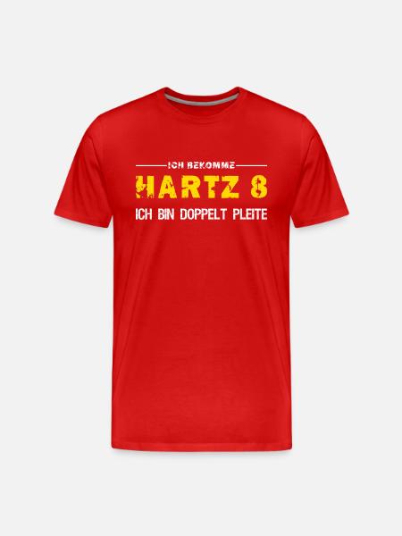 Hartz 8 Doppelt Pleite - Männer Premium Bio T-Shirt - Rot