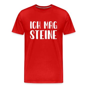 Ich mag Steine - Stein - Geologie - Geologe - Männer Premium Bio T-Shirt - Rot - Vorne - Damien (186cm)