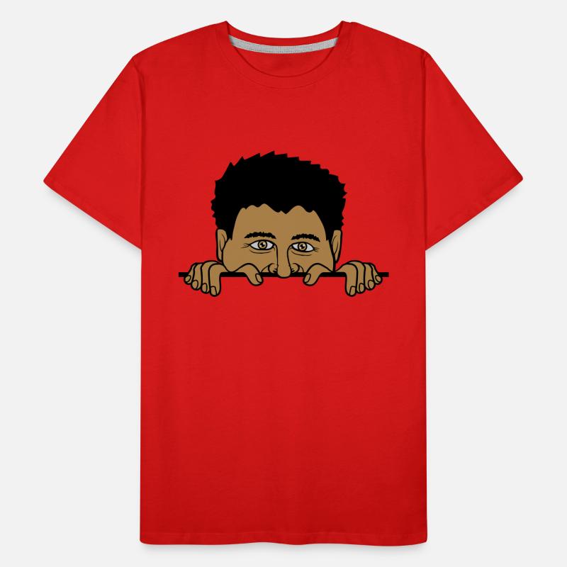 Mann hinter Mauer Männer Premium Bio T-Shirt