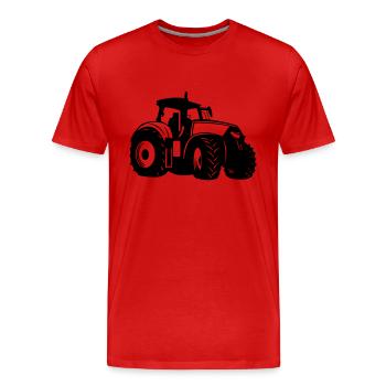 Tractor - Men's Premium Organic T-Shirt - red - Front - Damien (186cm)