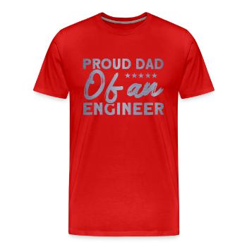 Stolzer Papa Vater Ingenieur Vater Familie - Männer Premium Bio T-Shirt - Rot - Vorne - Damien (186cm)