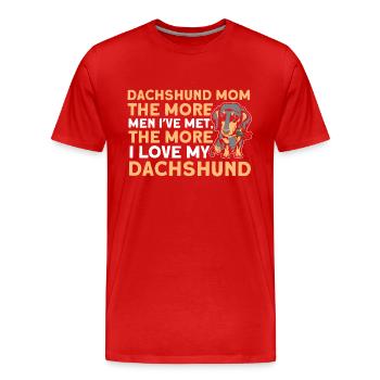 Dachshund Dachshund Dachshund Mama Dachshund Pet - Men's Premium Organic T-Shirt - red - Front - Damien (186cm)