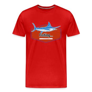 Fishing...is my passion - Männer Premium Bio T-Shirt - Rot - Vorne - Damien (186cm)