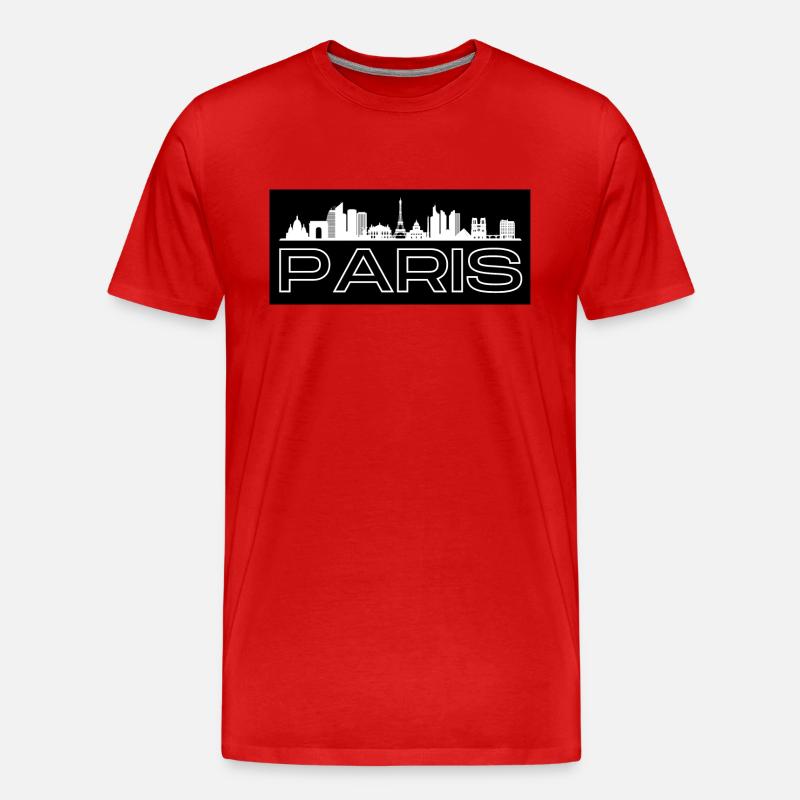 Paris - mit Skyline - Männer Premium Bio T-Shirt - Rot