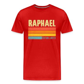 RAPHAËL édition limitée - T-shirt bio Premium Homme - rouge - Devant - Damien (186cm)