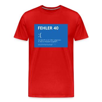 Fehler 40 - Männer Premium Bio T-Shirt - Rot - Vorne - Damien (186cm)