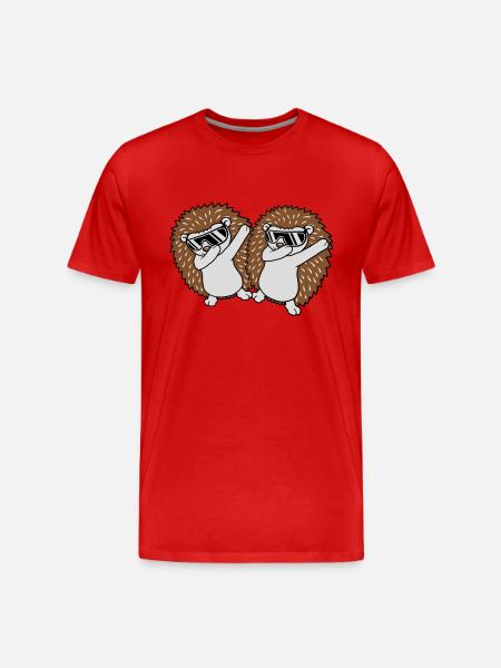 2 dabbing hedgehog friends - Men's Premium Organic T-Shirt - red