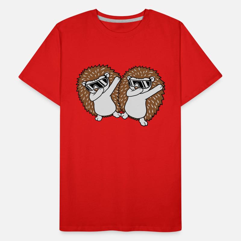 2 dabbing Igel Freunde Männer Premium Bio T-Shirt