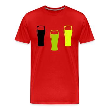 Beer Glasses - Men's Premium Organic T-Shirt - red - Front - Damien (186cm)