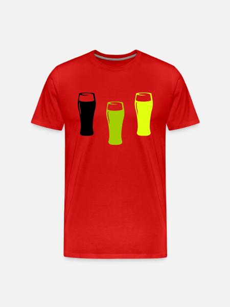 Bier Gläser - Männer Premium Bio T-Shirt - Rot