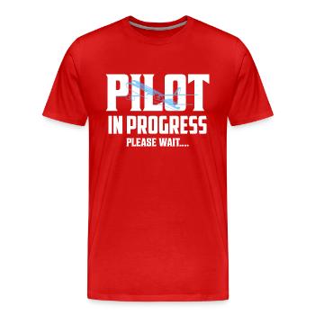Pilote en cours Veuillez patienter.... Aviation Compagnie aérienne - T-shirt bio Premium Homme - rouge - Devant - Damien (186cm)