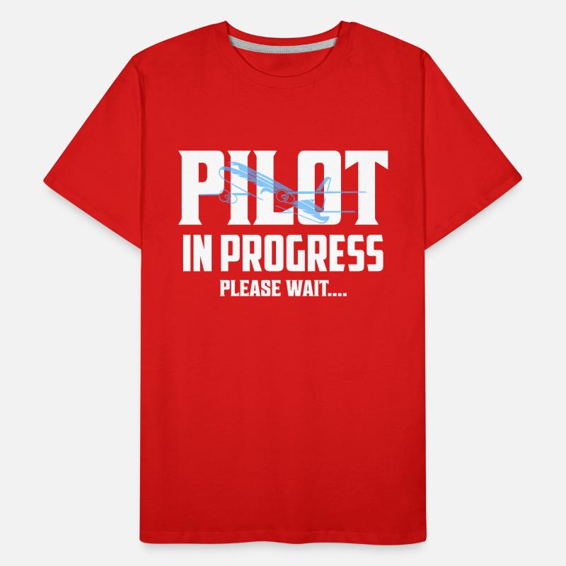 Pilot In Progress Please Wait.... Aviation Airline Männer Premium Bio T-Shirt