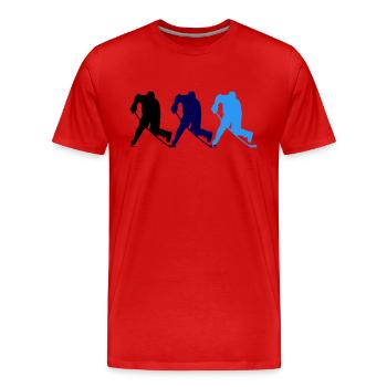 Hockey - T-shirt bio Premium Homme - rouge - Devant - Damien (186cm)
