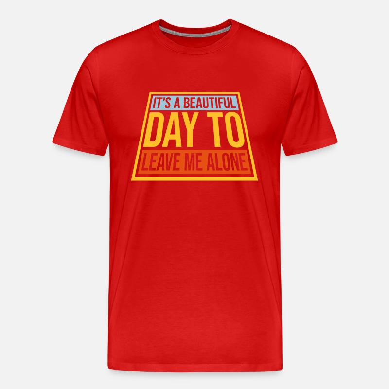 leave me alone day - Männer Premium Bio T-Shirt - Rot