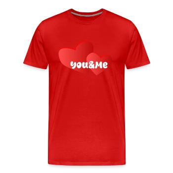 You&Me Amour - T-shirt bio Premium Homme - rouge - Devant - Damien (186cm)