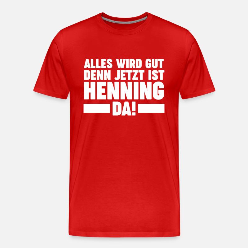 Henning - Männer Premium Bio T-Shirt - Rot