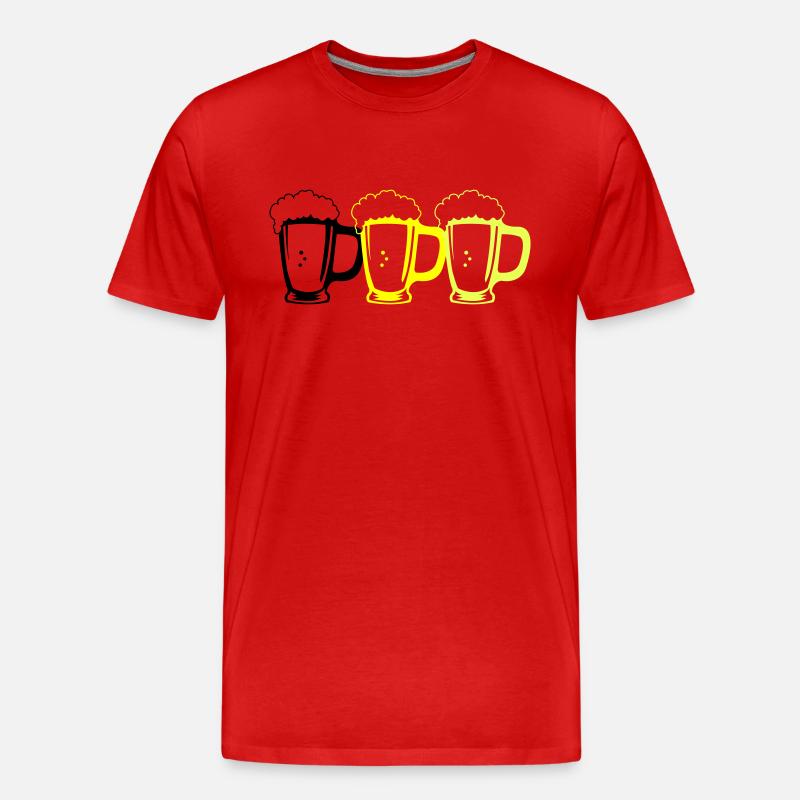 Biergläser - Männer Premium Bio T-Shirt - Rot