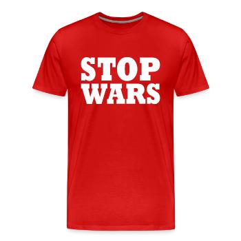 Stop wars - T-shirt bio Premium Homme - rouge - Devant - Damien (186cm)