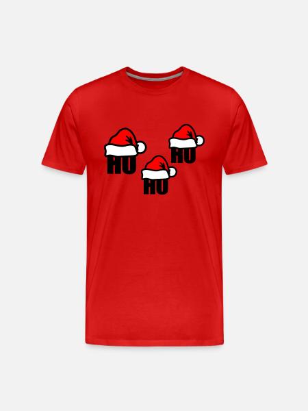 Santa hat ho ho ho - Men's Premium Organic T-Shirt - red