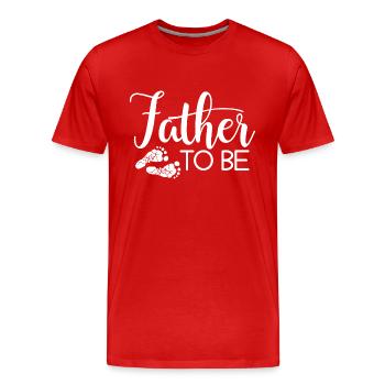 Werdender Vater Papa Papi Geschenk - Männer Premium Bio T-Shirt - Rot - Vorne - Damien (186cm)