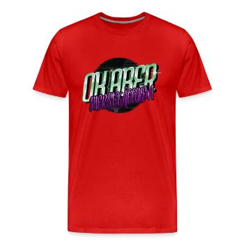 arbeitskollege verschlafen kaffeeliebhaber - Männer Premium Bio T-Shirt - Rot - Vorne - Damien (186cm)