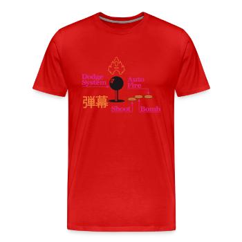 Danmaku control for gamers - T-shirt bio Premium Homme - rouge - Devant - Damien (186cm)