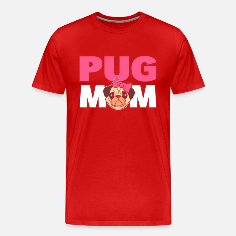 Pug Mom Mops Elternteil - Männer Premium Bio T-Shirt - Rot