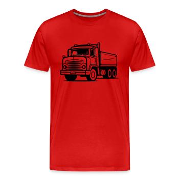 Lkw - Männer Premium Bio T-Shirt - Rot - Vorne - Damien (186cm)