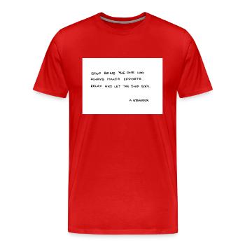 Notes from a Stranger - Männer Premium Bio T-Shirt - Rot - Vorne - Damien (186cm)
