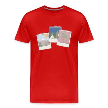Bilder Trio - Männer Premium Bio T-Shirt - Rot - Vorne - Damien (186cm)