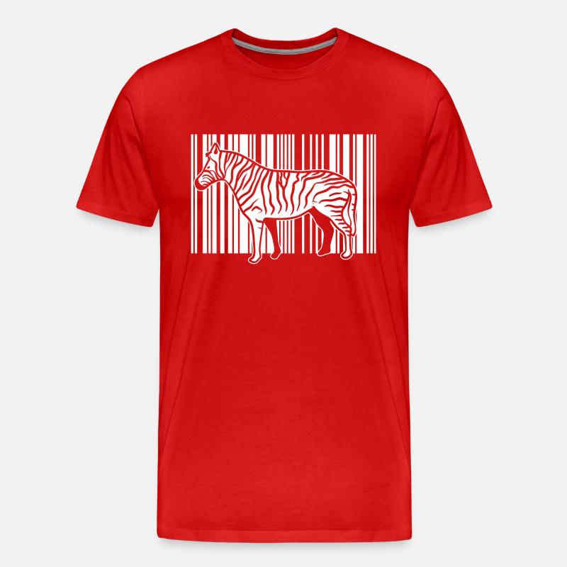 Barcode Zebra Zookeeper - Männer Premium Bio T-Shirt - Rot