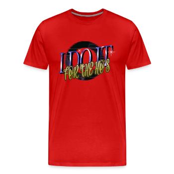 Humour Cool dinosaure Fan cadeau Dino vélo lune - T-shirt bio Premium Homme - rouge - Devant - Damien (186cm)