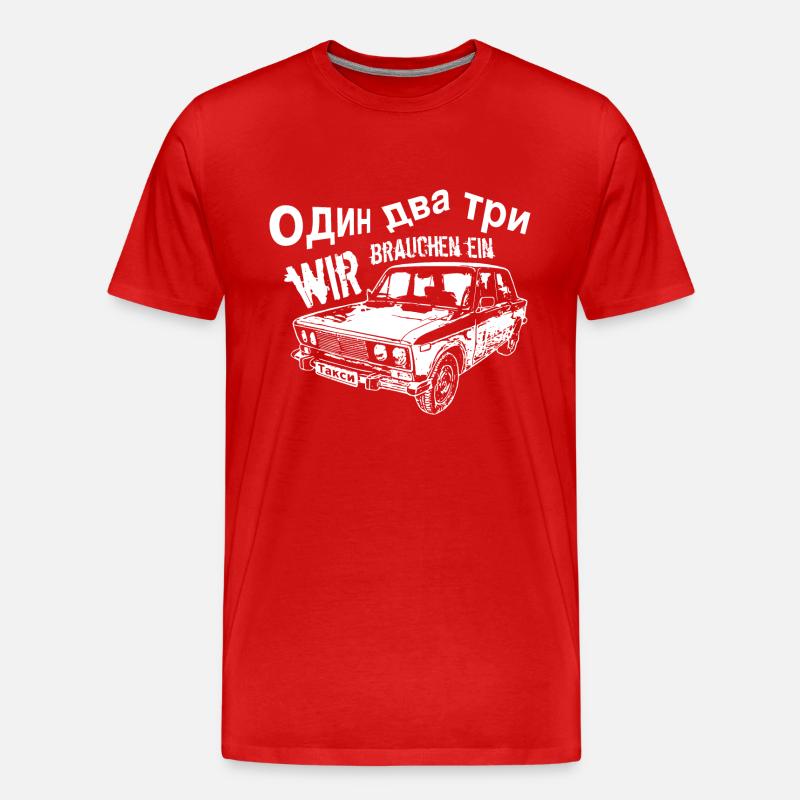 Russisches Oldtimer Auto - Männer Premium Bio T-Shirt - Rot