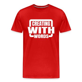Citation Favoriser la créativité Bday Fiction Writing - T-shirt bio Premium Homme - rouge - Devant - Damien (186cm)