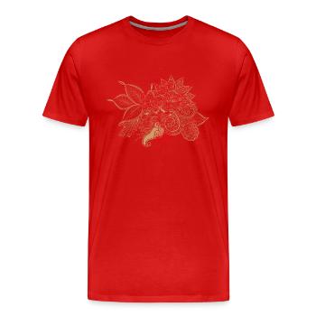Kreuz - Männer Premium Bio T-Shirt - Rot - Vorne - Damien (186cm)