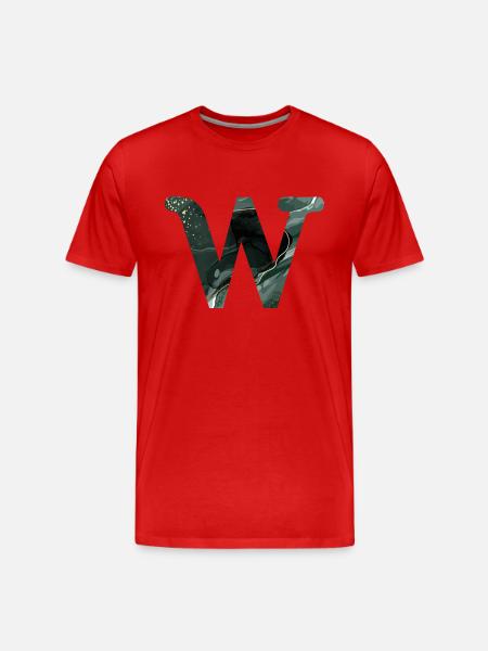 Letter w Marbled Green - Men's Premium Organic T-Shirt - red