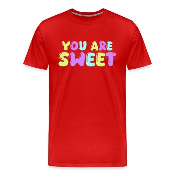 tu es doux - T-shirt bio Premium Homme - rouge - Devant - Damien (186cm)