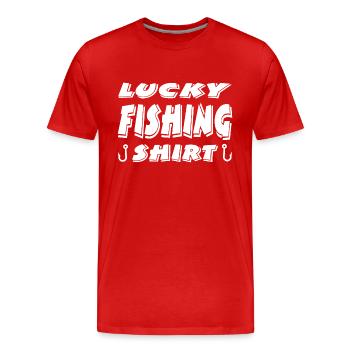 Angeln - Männer Premium Bio T-Shirt - Rot - Vorne - Damien (186cm)