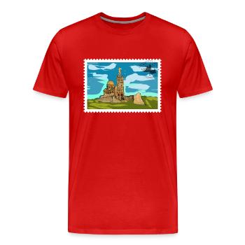 Contemporary Watercolor Art Signed - Men's Premium Organic T-Shirt - red - Front - Damien (186cm)