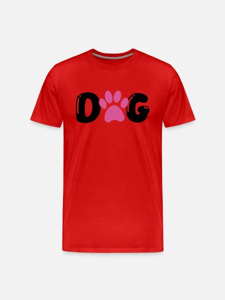 Dog Paw - Men's Premium Organic T-Shirt - red