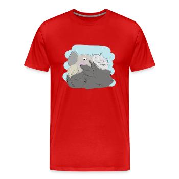 Design illustré avec un vautour - T-shirt bio Premium Homme - rouge - Devant - Damien (186cm)
