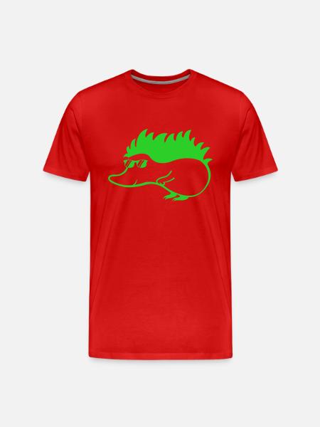 Hérisson cool 1 - T-shirt bio Premium Homme - rouge