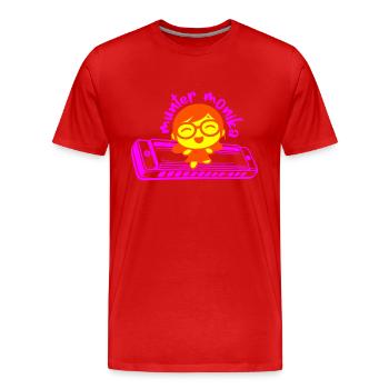 munter monika dancing on the mundharmonika pink - Männer Premium Bio T-Shirt - Rot - Vorne - Damien (186cm)