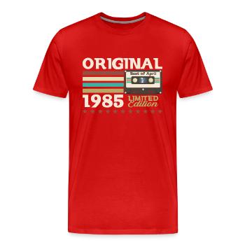 40. Geburtstag Original Kassette April Jahrgang 85 - Männer Premium Bio T-Shirt - Rot - Vorne - Damien (186cm)