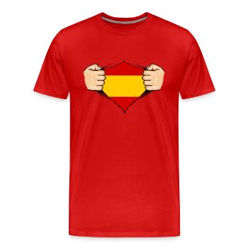 Conception du drapeau de l’Espagne - T-shirt bio Premium Homme - rouge - Devant - Damien (186cm)
