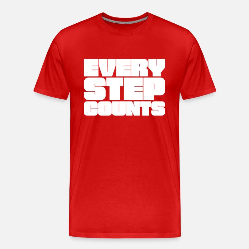 Jeder Schritt zählt - Männer Premium Bio T-Shirt - Rot