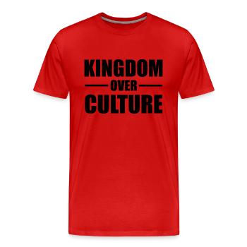 Le royaume avant la culture – Vivez avec audace. Se démarquer. - T-shirt bio Premium Homme - rouge - Devant - Damien (186cm)