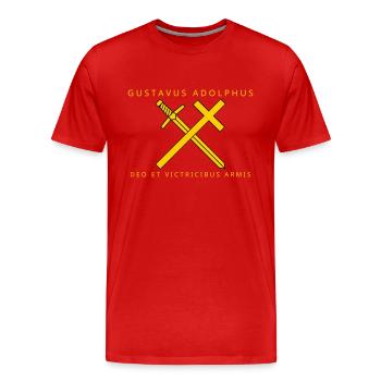 Gustav Adolf - Männer Premium Bio T-Shirt - Rot - Vorne - Damien (186cm)